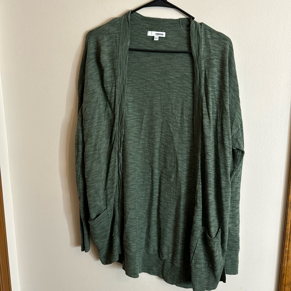 Sonoma Cardigan army Green split side size large